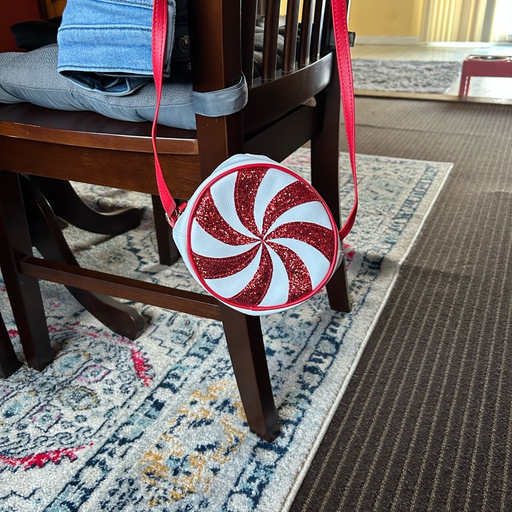 Bath & Body Works Red and White Crossbody Bag